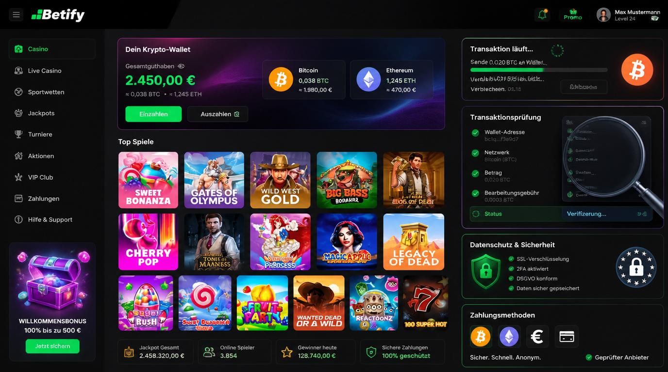 Sichere Krypto-Einzahlung mit Kontrolle und Transparenz