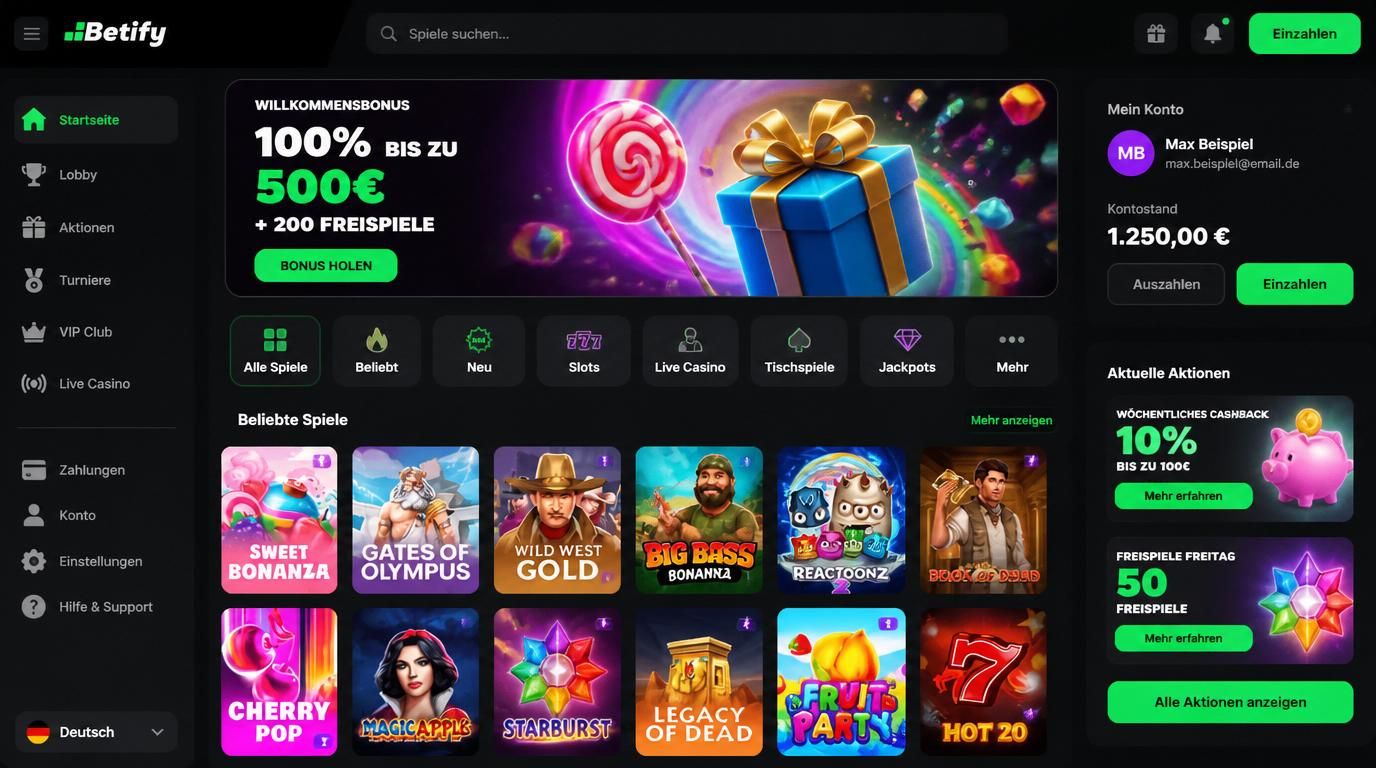 Interface mit klar strukturiertem Dashboard, großer Buttonbedienung